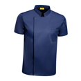 thumbnail image 2 of Chef Coat Short Sleeve chef Jacket for Restaurant Bakery Dark Blue Medium, 2 of 7