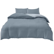 HCBY Twin Size 4-Piece Duvet Cover Set - Includes 1 Duvet Cover (70"x86"), 2 Pillow Shams, and 1 Flat Sheet, Soft and Breathable for All Seasons