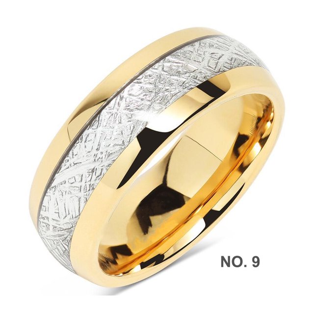 Langgg Stainless Steel Ring Jewelry Delicate Rings Dressing Up Decorative Accessory for Wedding Engagement Party Daily Working Gold Size 6 Gold Size 9