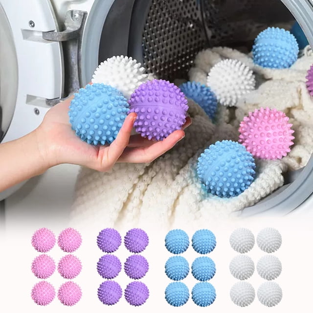 6 Pcs Balles de Sécheuse Réutilisables, Assouplissant pour Tissus, Réduit les Rides, Fournitures de Nettoyage Durables pour Lessive Douce, Balles de Sécheuse Écologiques, Balles de Sécheuse Réutilisables pour Séchage à la Machine, $BS$3