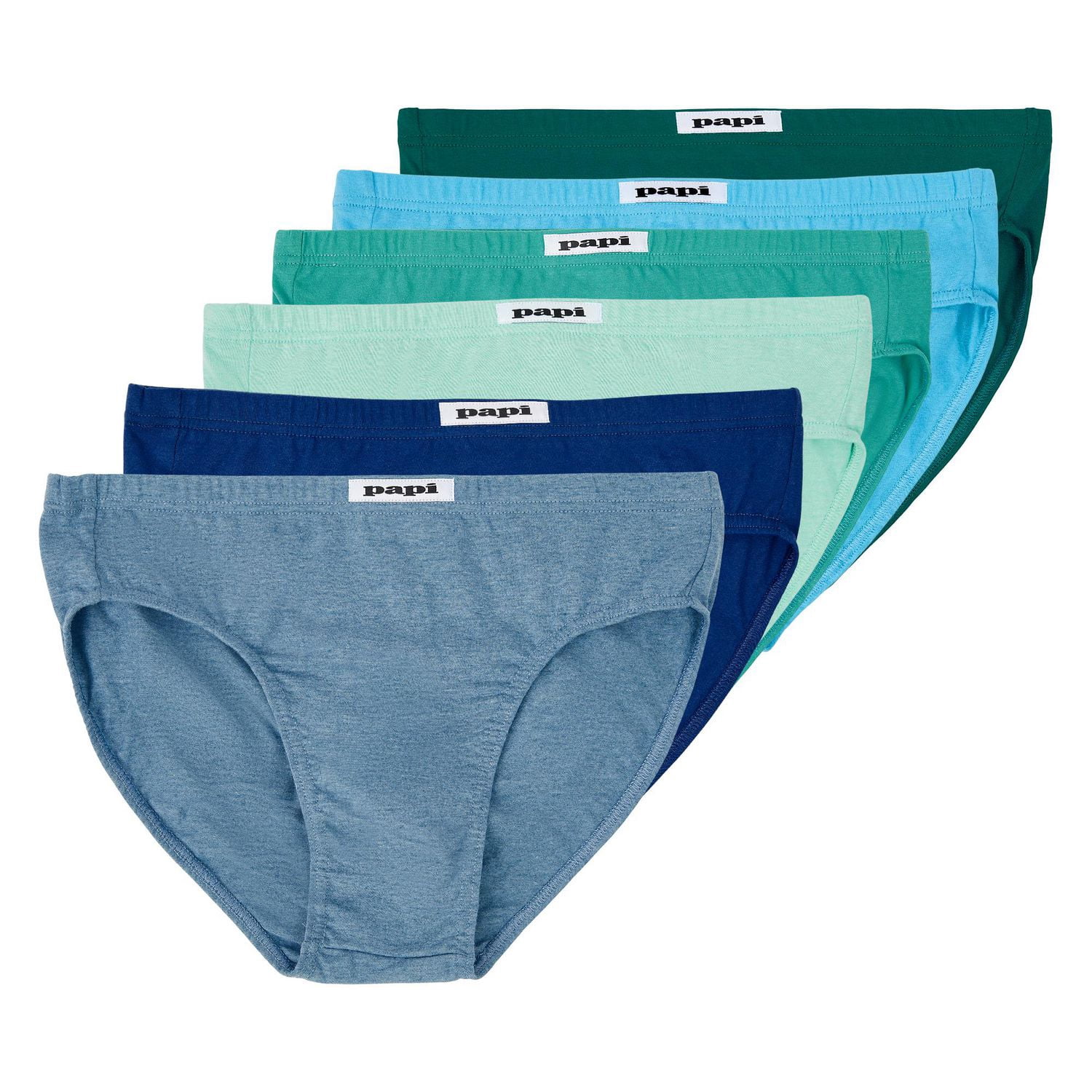 PAPI Men's Premium Cotton Low-Rise Briefs, 6 Pack