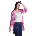 thumbnail image 3 of Moomaya Cardigan Court Imprimé en Georgette de Viscose à Manches Longues pour Femmes, 3 of 5