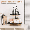 thumbnail image 3 of Urban Deco Modern Wooden Decorative Three Tiered Round Trays  with Metal Handle （ Fire）, 3 of 7