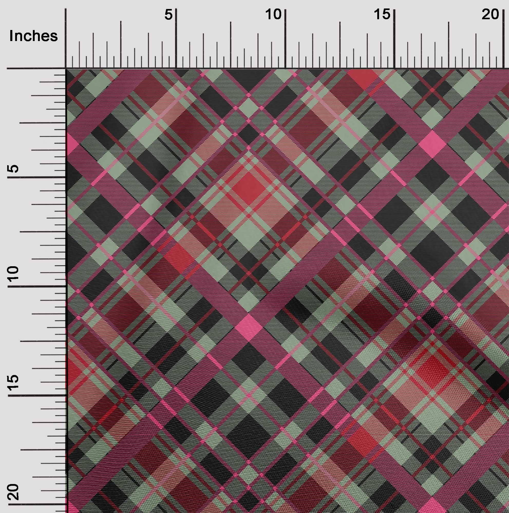 oneOone Cotton Poplin Fabric Tartan Check Fabric Prints By Yard 56 Inch Wide