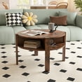 thumbnail image 2 of Gymax 29.5'' 2-Tier Round Coffee Table w/ Storage 4 Shelves Faux Wooden Top, 2 of 10