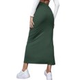 thumbnail image 1 of Slit Long Skirt, Bodycon Long Skirt Easy Matching Versatile  For Party Green,Red,Brownness,Brown,Black, 1 of 6