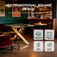 thumbnail image 4 of HMSHA Square Dining Table,Glass Dining Table,Square 90x90x75cm,golden leg,glass table top, 4 of 12
