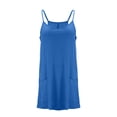 thumbnail image 4 of RBCKVXZ Robe Courte Athlétique Sans Manches pour Femmes avec Short Intégré Été Tennis Entraînement Active Combinaison Sportive Bretelles Spaghetti Robes Bleu TG, 4 of 7