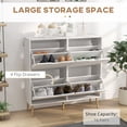 thumbnail image 4 of HOMCOM Armoire à Chaussures avec 4 Tiroirs Basculants et Tablettes Ajustables, Blanc, 4 of 10