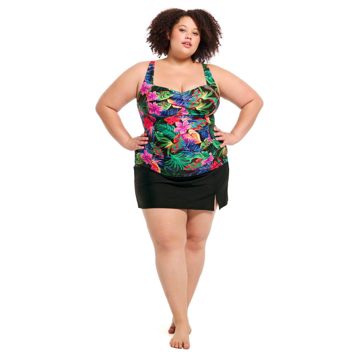 Krista Plus Haut de maillot bain tankini à décolleté en cœur croisé pour femme