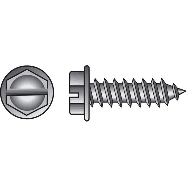 The Hillman Group 70250 6-Inch x 3/8-Inch Hex Washer Head Slotted Sheet Metal Screw, 100-Pack