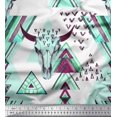 thumbnail image 1 of Soimoi Poly Georgette Fabric Triangle & Animal Face Printed Fabric 1 Yard 52 Inch Wide, 1 of 3