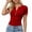 Red, variant on cfhntfmh Henley Shirts for Women Summer Short Sleeve Tops V Neck Basic Tees Fitted Ribbed Button up Beach Vacation Shirts