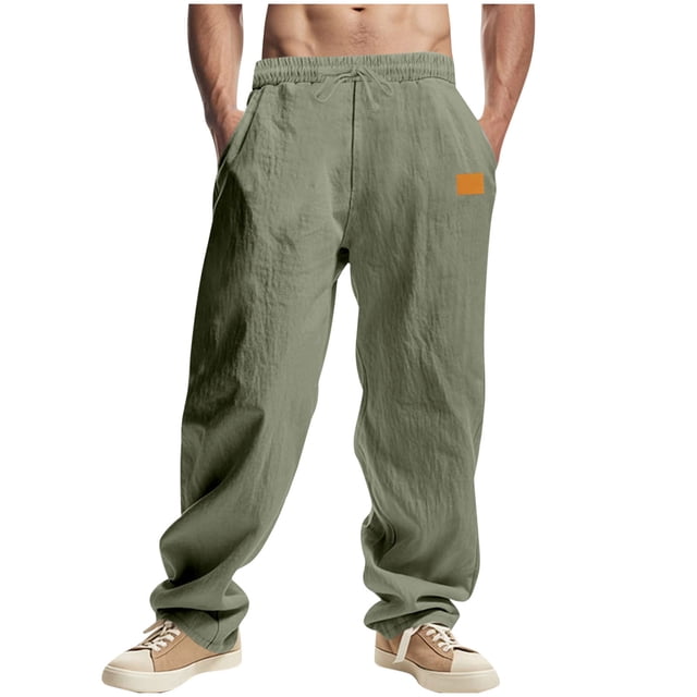 Pantalon de Plage pour Hommes, Couleur Unie, Décontracté, Extérieur, Mode, Coupe Droite