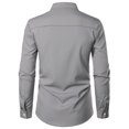 thumbnail image 3 of Penkiiy Chemise Habillée Décontractée pour Homme à Manches Longues Extensible Sans Plis Coupe Régulière à Boutons S Gris, 3 of 4