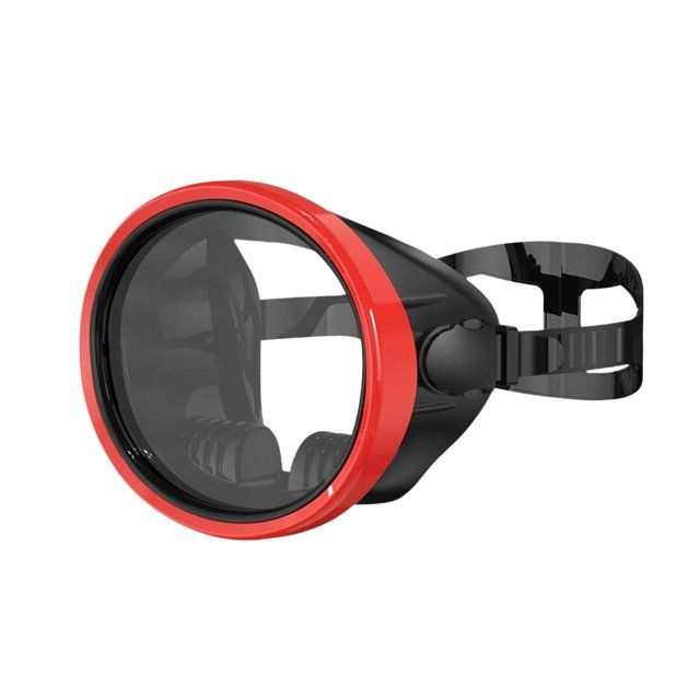 Lipstore Snorkel Diving Mask No Fogging Comfortable Portable Oval Glass Scuba Goggles red
