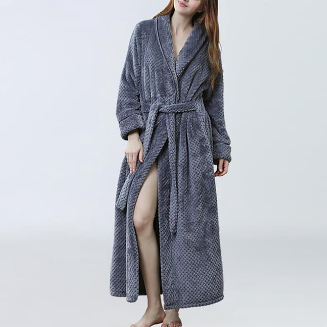 Gift TIMIFIS Mens Womens Robe Soft Plush Fleece Hooded Bathrobe, Full Length Long Warm Lounge Robe Spa Bath Robe with Hood pring/Summer
