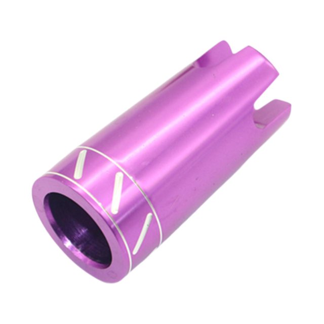 Decodeary Fishing Rod Gimbal Metal Pole Cap for Rod Holder DIY Rod Building Rod Repair Black Violet Length 5.5cm