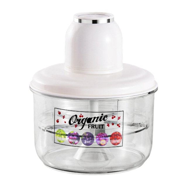 Lipstore Automatic Fruit Peeling Tool in white, featuring a compact design with a transparent container labeled 'Organic Fruit' and a USB rechargeable function. This kitchen gadget excels at peeling delicate fruits like grapes, kumquats, and loquats, crafted from durable PC material. Ideal for household use, camping, and restaurant settings.