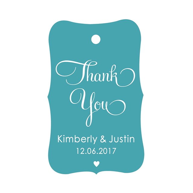 100 PCS Thank You Custom Made Hang Tags Personalized Wedding Favor Gift Paper Tags