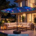 thumbnail image 4 of Costway Double-Sided Patio Umbrella with Color-Changing Flowing Solar LED Lights Crank Lift Navy, 4 of 10