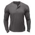 thumbnail image 1 of Birdeem Men Long-Sleeve Beefy Muscle Basic Solid Color Blouse Tee Shirt Top Long Sleeve Round-Neck Blouses, 1 of 1