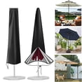 thumbnail image 1 of Fiudx Housse de Parasol de Patio Extérieur avec Fermeture Éclair / Tissu Imperméable et Résistant aux UV / Convient aux Parasols de Marché Carrés de 9 Pi à Ronds de 12 Pi / Tissu 210D Robuste / Noir Ou Beige, 1 of 7