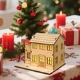 thumbnail image 3 of Light-Up Handmade Wooden Christmas Village Houses For Crafts, 3 of 7