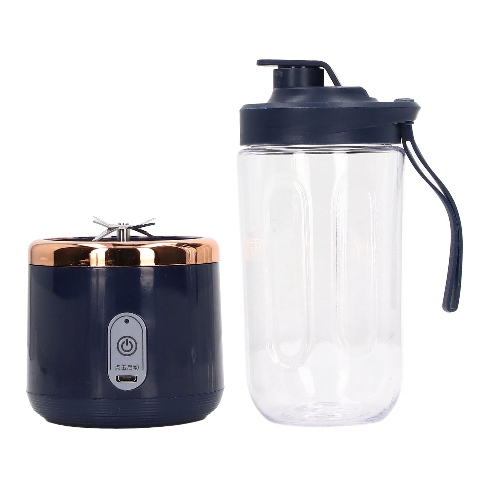 Portable Blender, 300ml Capacity PCTG ABS Mini Blender USB Charging  For Fruit Blue, 6Blades, Lid
