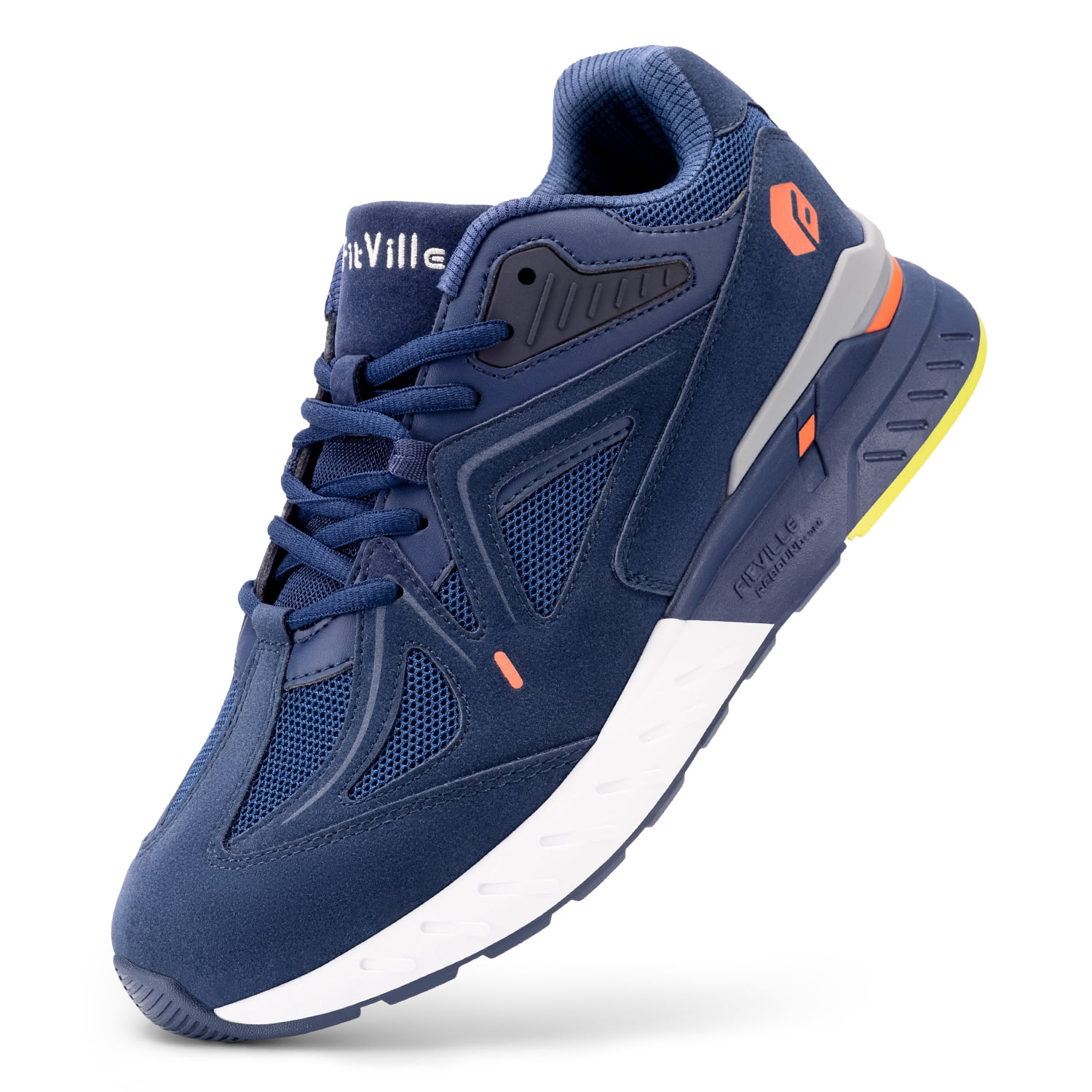 FitVille Men's Wide Walking Shoes For Flat Foot Plantar Fasciitis Heel Pain Relief
