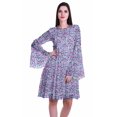 thumbnail image 1 of Moomaya Robe d'Été Fluide à Manches Longues Imprimée pour Femmes, Longueur Genou, Évasée, 1 of 6