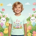 thumbnail image 2 of GDREDA T-Shirts Graphiques de Pâques pour Garçons Doux Décontractés à Manches Courtes Hauts Colorés pour Enfants Vert Pâle, 1-2 Ans, 2 of 4