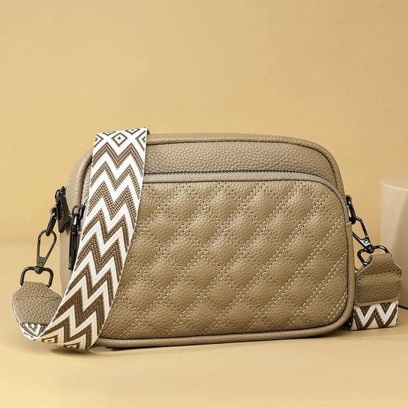Women Crossbody Bag Color Clash PU Tote Bag Chain Simple Female Commuter Handbag