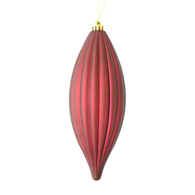 Vickerman M183219M 8 in. Wine Matte Line Finial Ornament 4 per Bag