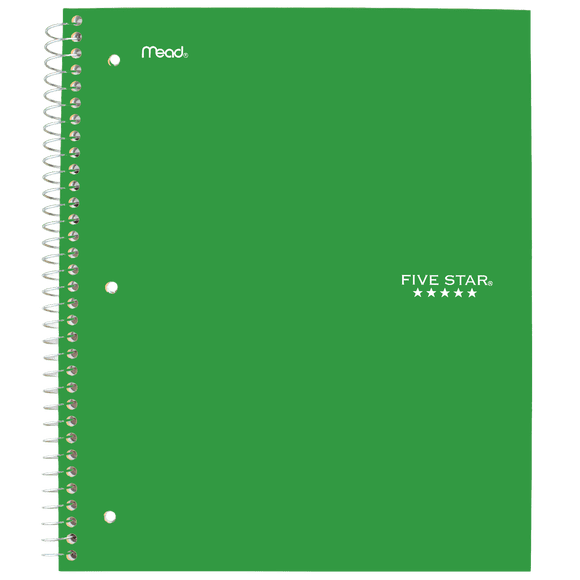 Five Star® 1 Subject 200pg Traditional Notebook 11" Green