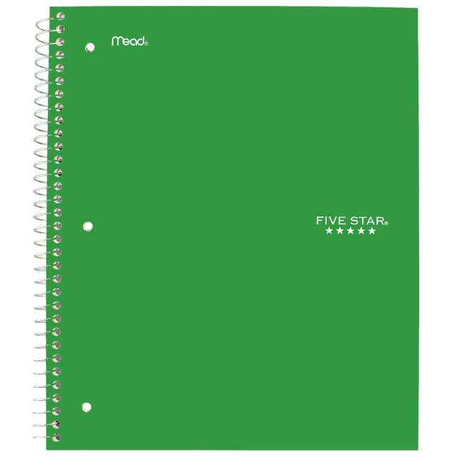 Five Star® 1 Subject 200pg Traditional Notebook 11" Green
