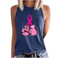 thumbnail image 2 of TIMIFIS Breast Cancer Ribbon Women's Racerback Tank Casual Sleeveless Printed Ladies Round Neck Blouses Tops T-Shirt - Fall/Winter, 2 of 5