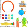 thumbnail image 2 of Diving Toys, 28 Pcs Swimming Toys, Diving Rings, Swimming Dive Sticks, Swimming Pool, 2 of 5