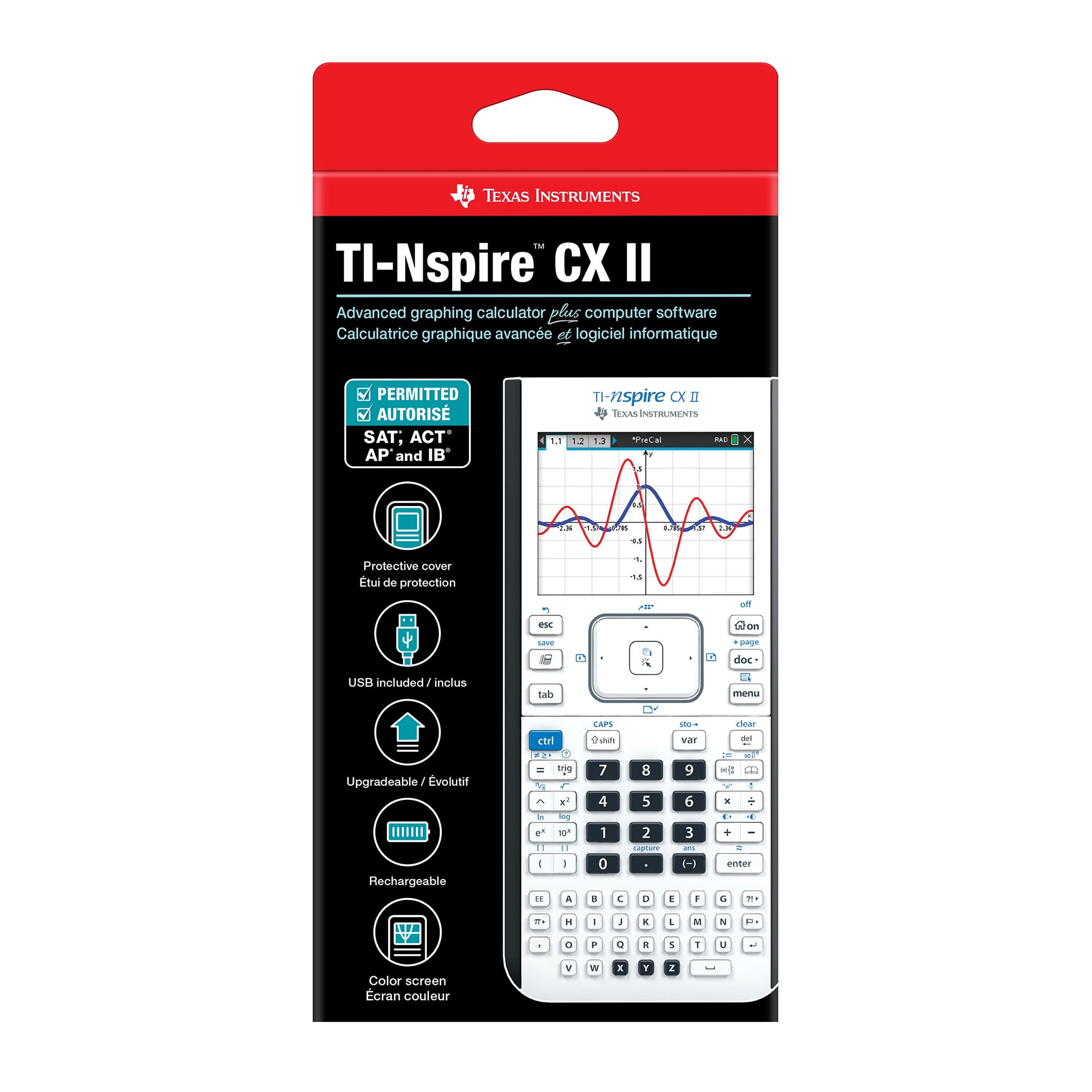 Texas Instruments TI-Nspire CX II graphing calculator, White
