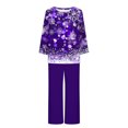 thumbnail image 5 of Pisexur Pyjama de Noël pour Femmes Ensemble Deux Pièces Tendance des Fêtes Imprimé Flocon de Neige Pyjamas de Noël Décontractés Manches Longues Col Rond Hauts Pantalons de Pyjama Tenue de Nuit, 5 of 5