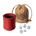 thumbnail image 1 of WE Games Professional Red Leather Dice Cup Set - 5 Dice for 10 Dice Games, 1 of 8