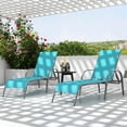 thumbnail image 4 of Costway Lot de 2 Chaises Longues de Patio avec Accoudoirs Inclinables Réglables, Turquoise, 4 of 10