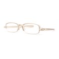 thumbnail image 1 of Adjustable Lens Angle Plastic Rectangular Reading Glasses Beige +2.25, 1 of 4