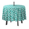 thumbnail image 1 of Vargottam Nappe d'Intérieur/extérieur 58 pouces avec trou de parapluie et Fermeture Éclair, Nappe imperméable à l'eau, Couvre-Tables pour Table de Cour Arrière - Turquoise Blue, 1 of 7