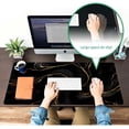 thumbnail image 4 of Large Mouse Pad 31.4 x 15.7inches 3mm XXL Extended Gaming Mouse Pad Mat with Non-Slip Base Stitched Mousepad for Computer,Office,Keyboard and Laptop- Black Gold \u200bCoffee Marble，Waterproof Desk Mat, 4 of 5