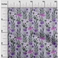 thumbnail image 2 of oneOone Tissu Jersey Coton Violet Floral Rétro Matériel de Robe Tissu Imprimé Tissu au Mètre 58 Pouces de Large, 2 of 5