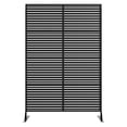 thumbnail image 1 of Freestanding Metal Privacy Screen Fence, Outdoor Indoor Decorative Panel Geometric Leaf Flower, All Weather Rustproof for Patio Garden Balcony, Black/White/Brown, 1 of 8