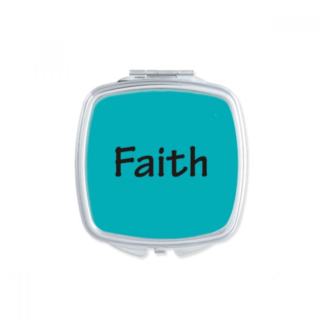 Faith Word Inspirational Quote Sayings Mirror Portable Compact Pocket Makeup Double Sided Glass
