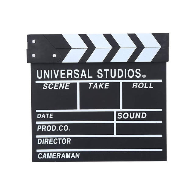 relayinert Director Film Clapboard Action Scene Clapper Board Wooden Movie Film Clap Slate, L, Black