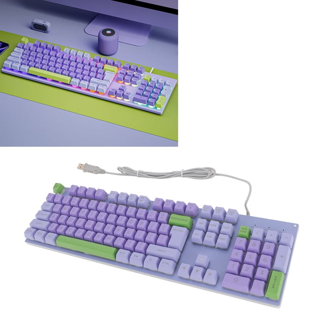 Upgraded Large Print Computer Keyboard, No Delay USB Wired Backlit Keyboard with Metal Panel, Full Size Large Letter Lighted Keyboard for PC Laptop Gaming Old People Teenager